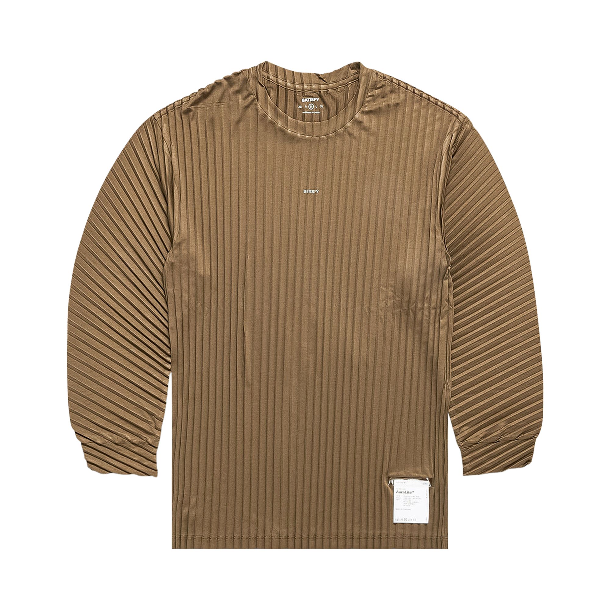 Pre-owned Satisfy Auralite Pleated Long Tee 'olive' | Green | Men's Size L