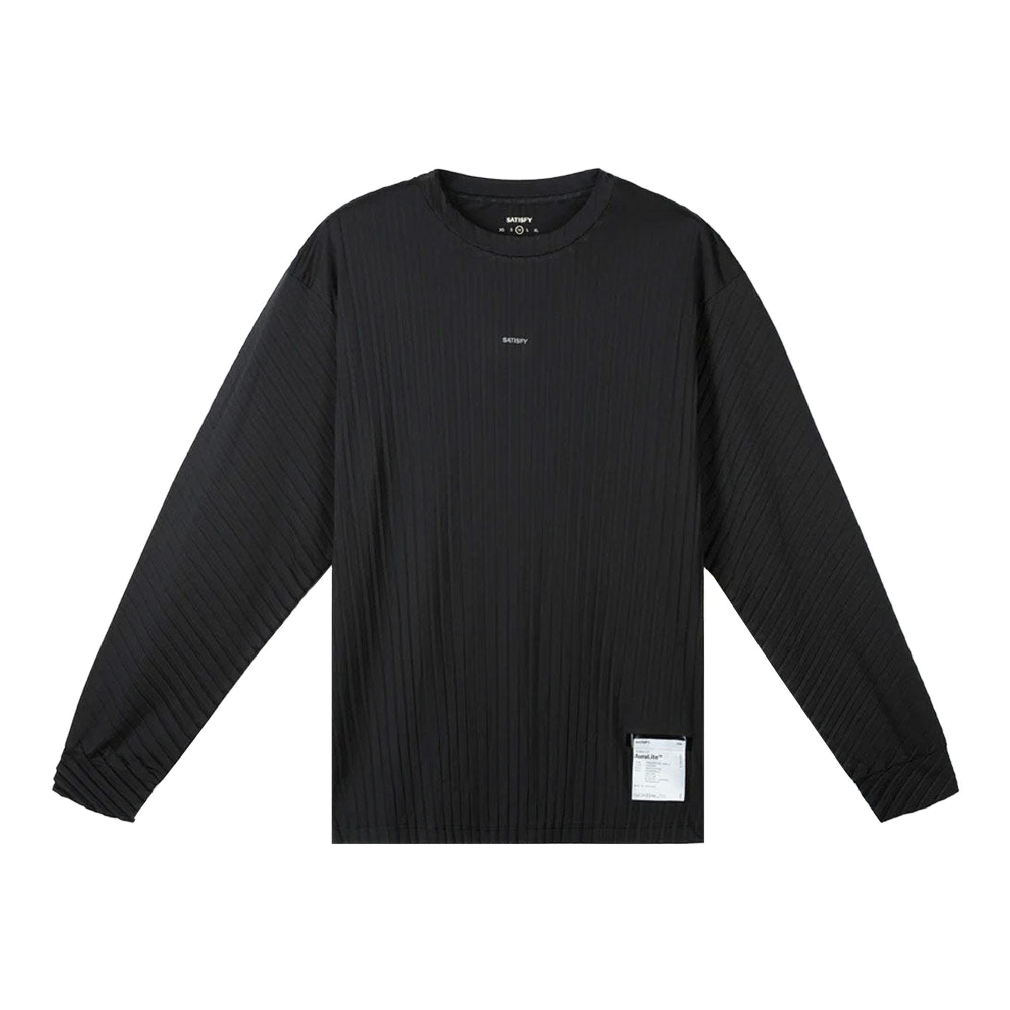 Pre-owned Satisfy Auralite Pleated Long Tee 'black' | Men's Size L