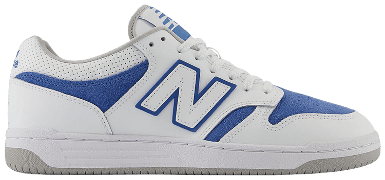 New Balance 480 White Royal Blue Suede