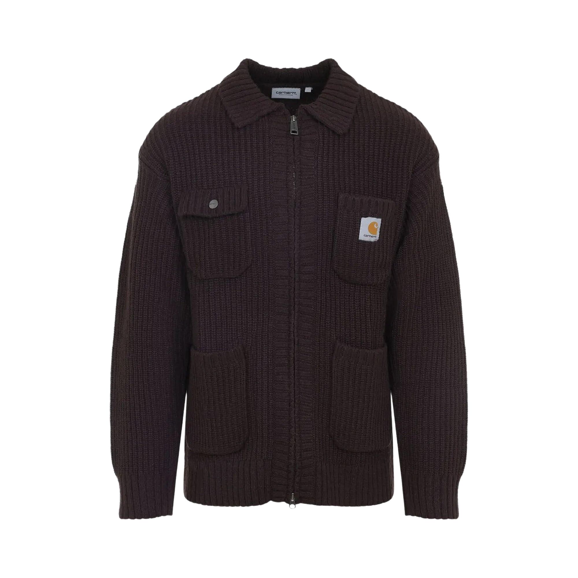 Pre-owned Carhartt Wip Chore Knit Jacket 'palisander' | Brown | Men's Size L