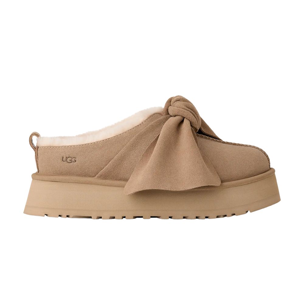 UGG Wmns Platform Slip-On Bow Slipper 'Sand' | Brown | Women's Size 7 - 1176290-SAN