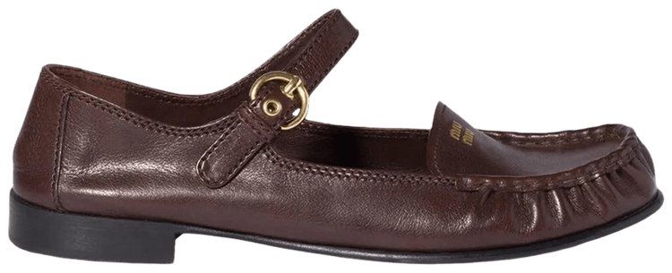 Miu Miu Wmns Strap Loafer Dark Brown