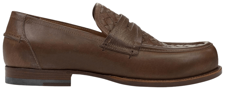 Bottega Veneta Edoardo Storm Cuir Loafers Brown
