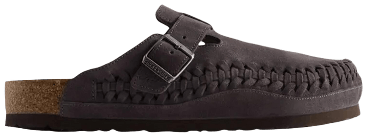 Kith x Birkenstock Boston Braided Rabbit Grey