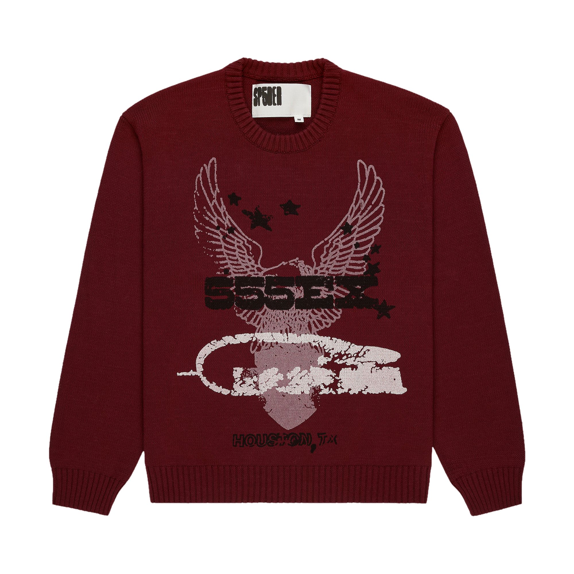 Pre-owned Sp5der 555ex Knit Sweater 'cardinal' | Red | Men's Size L