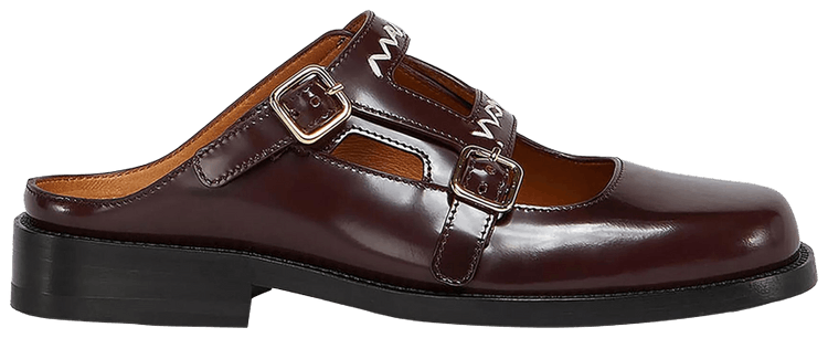 Marni Wmns Double Buckle Sabot Loafer Brown