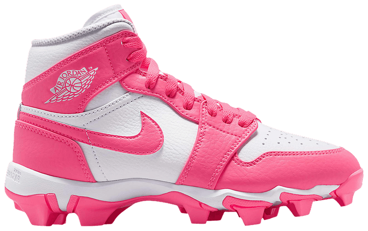 Air Jordan 1 Mid Cleat GS White Sunset Pulse