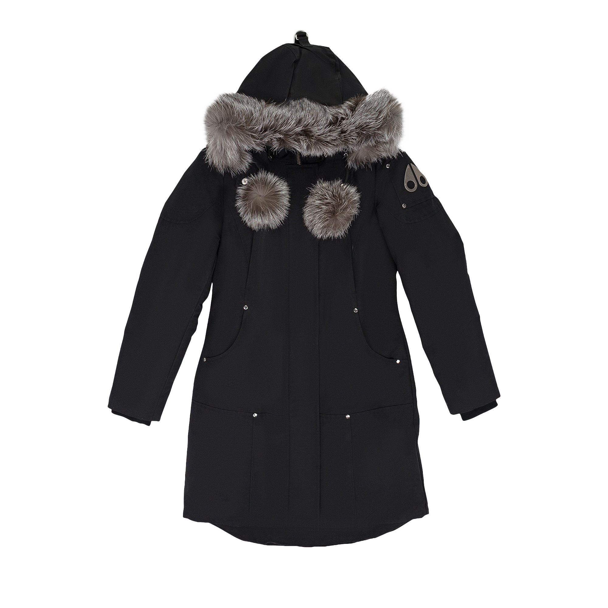 Pre-owned Moose Knuckles Stirling Parka Lds 'black/frost Fox' | Women's Size Xs