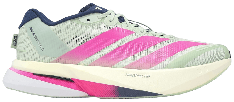 adidas Adizero Boston 13 M Linen Green Shock Pink Dark Blue