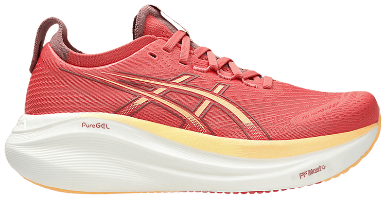 ASICS Wmns Gel Nimbus 27 D Wide Dark Pink Clay Orange Glow