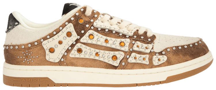 Amiri Stud Skel Top Low Dark Brown