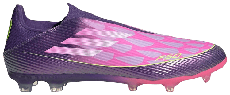 Lamine Yamal x adidas F50 League Laceless FGMG Purple White Lucid Lemon