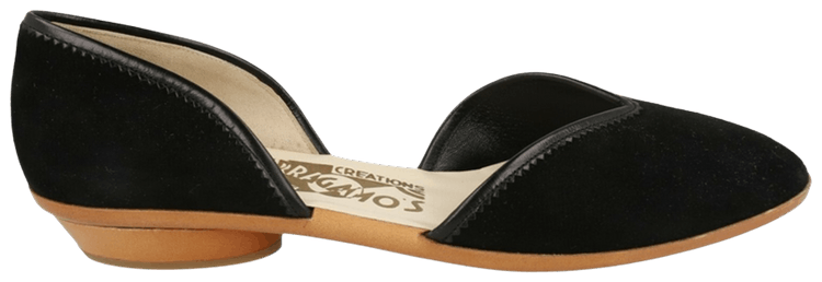 Ferragamo Wmns Ira 1959 Suede Ballet Flat Black