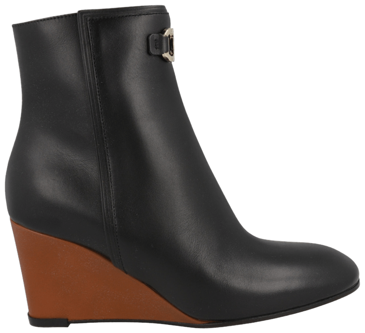 Ferragamo Wmns Catuja Leather Wedge Bootie Nero
