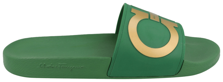 Ferragamo Groove 2 Slide Dark Green