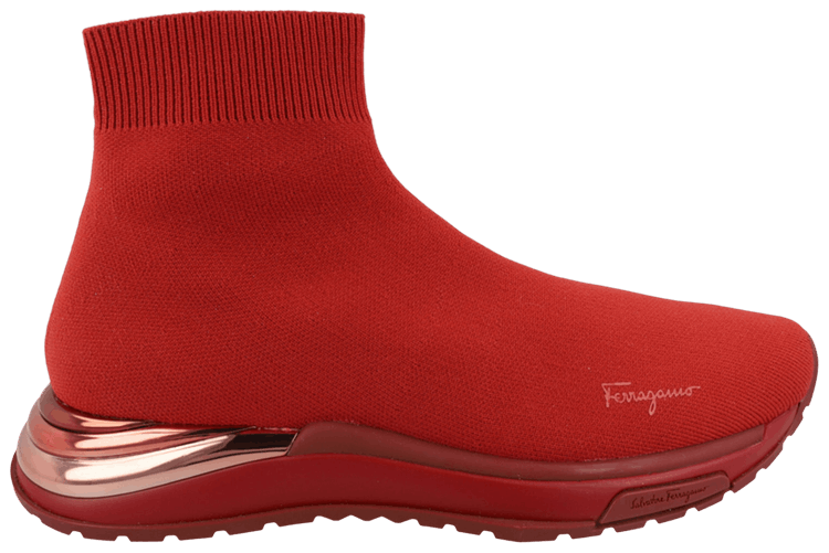 Ferragamo Wmns Ninette Sock Sneaker Red