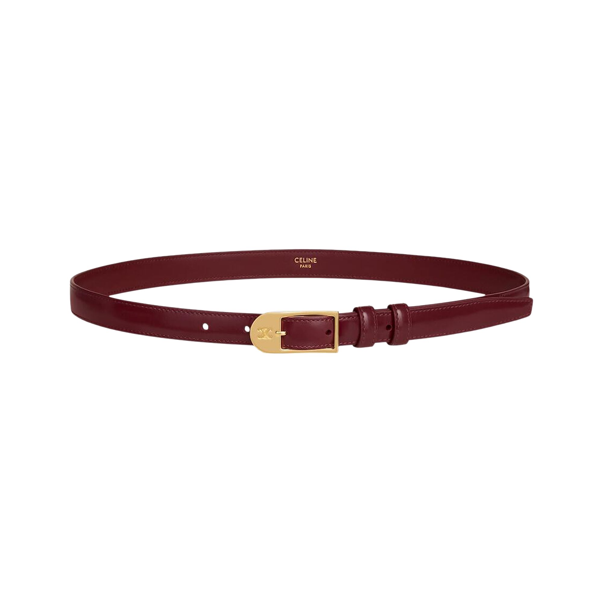 Pre-owned Celine Belt In Taurillon Leather 'syrah' | Brown | Women's Size 90