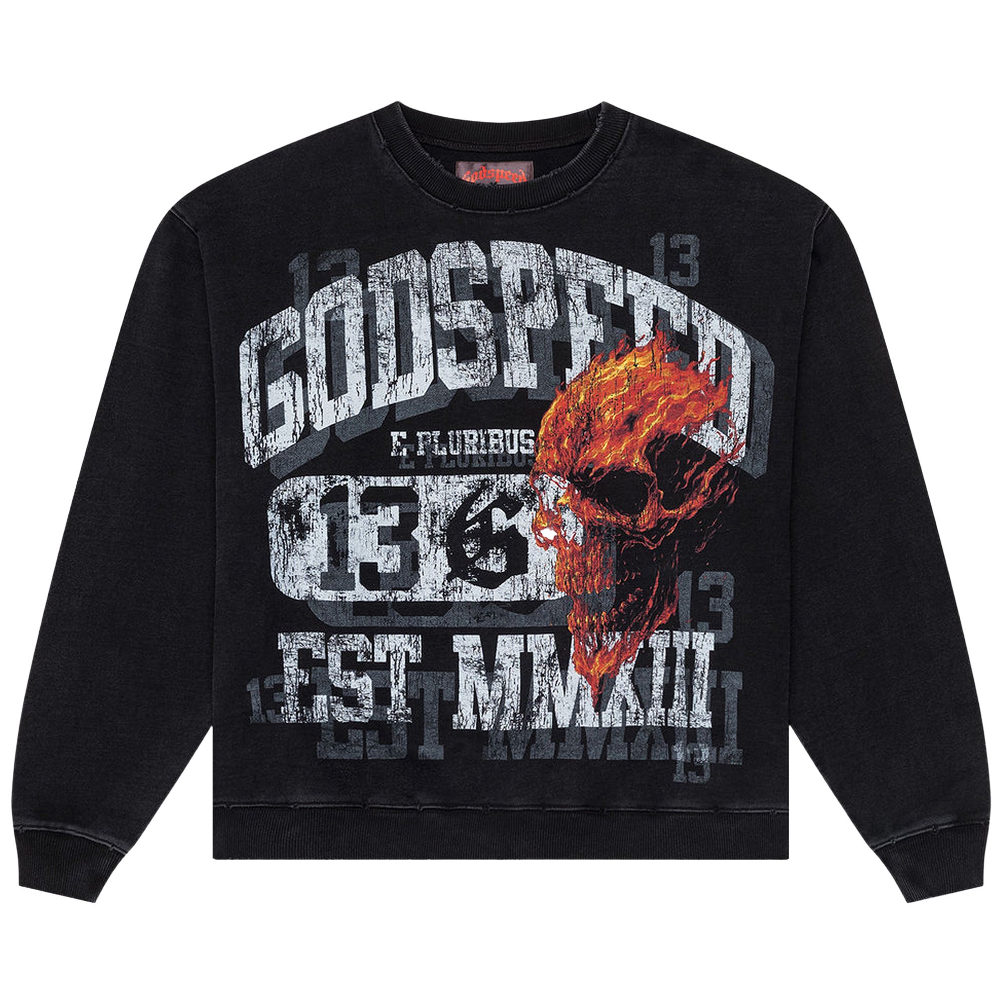 Pre-owned Godspeed Seeing Double Sweatshirt 'black Wash' | Men's Size S