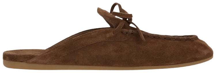 Miu Miu Wmns Open Heel Suede Loafer Cacao