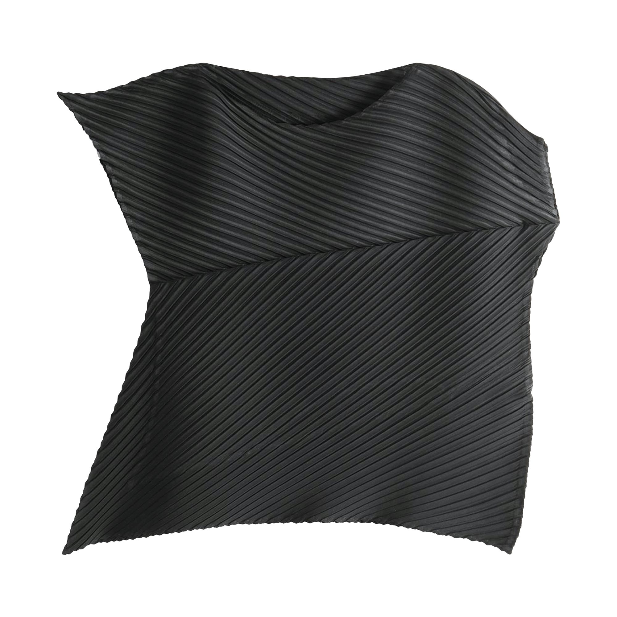 Pre-owned Issey Miyake Plaster Pleats Solid Shirt 'black' | Women's Size 2