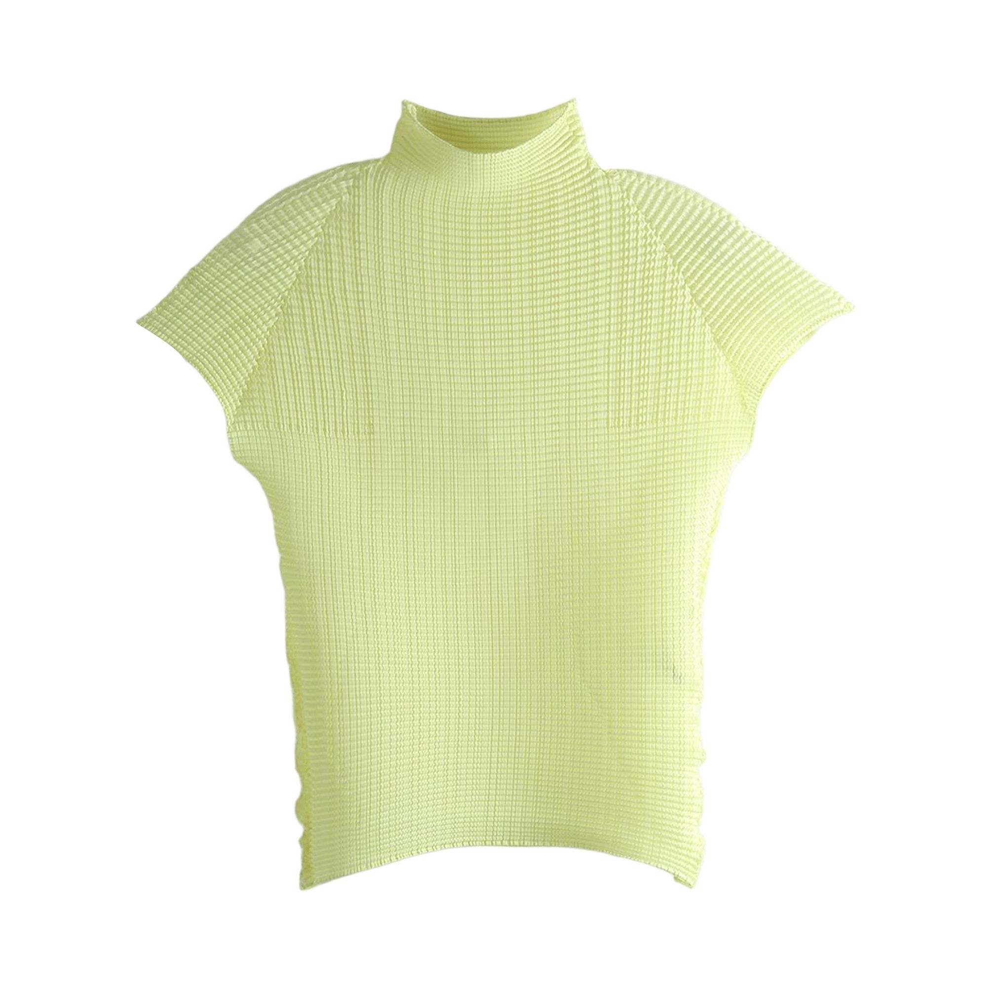 Pre-owned Issey Miyake Wooly Pleats Shirt 'light Green' | Women's Size 2