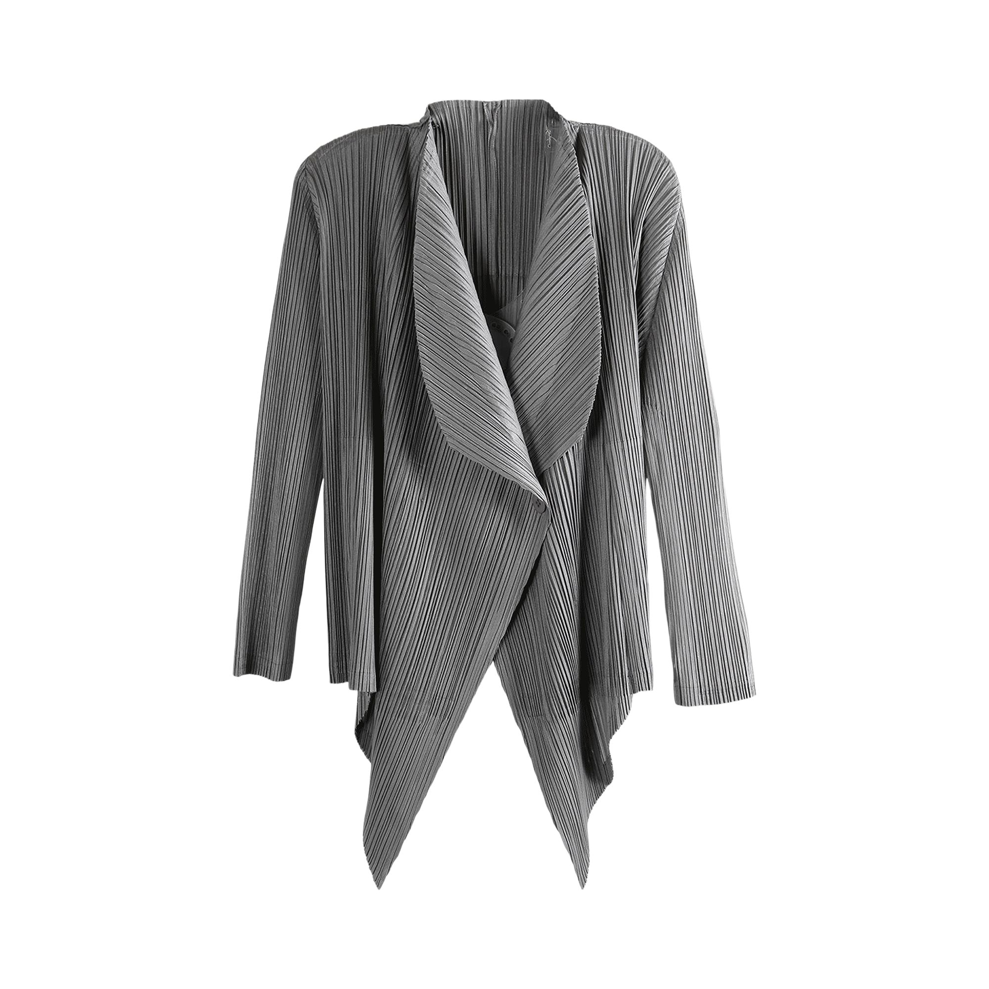 Pre-owned Issey Miyake Pleats Please Monthly Colors January Cardigan 'grey' | Women's Size 3 In Gray
