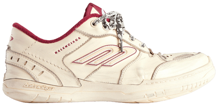 Balenciaga Wmns Hamptons Medium Worn Out Sneaker Off White Red