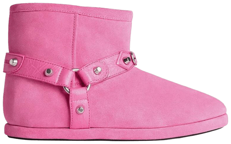 Balenciaga Wmns Alaska Soft Bootie Dark Pink Silver