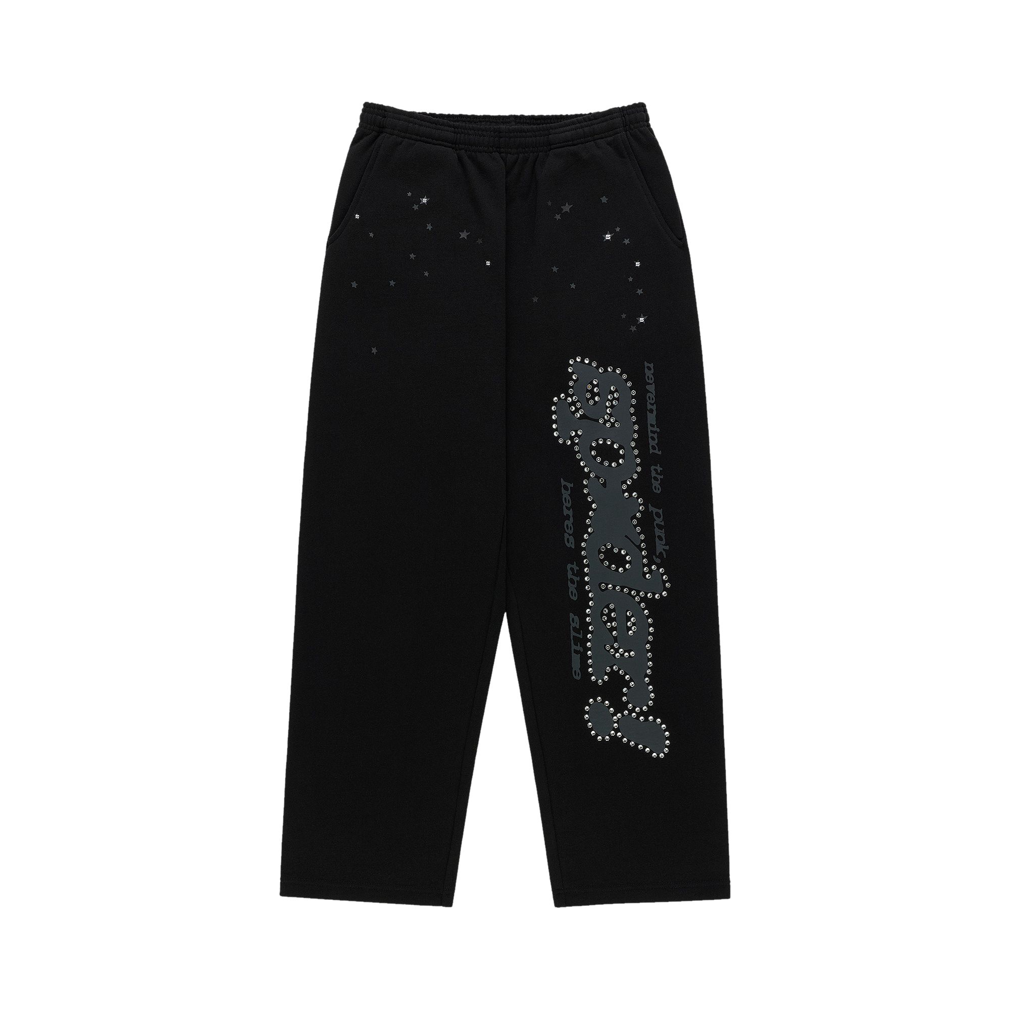 Pre-owned Sp5der Rhinestone Punk V2 Sweatpant 'black' | Men's Size M