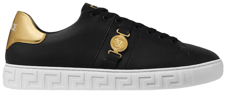 Versace Greca Leather Sneaker Black Gold