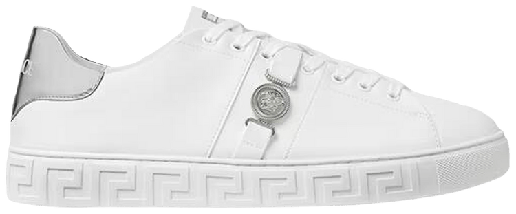 Versace Greca Leather Sneaker White Silver