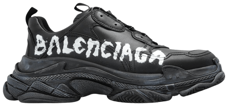 Balenciaga Triple S Paint Logo Black White