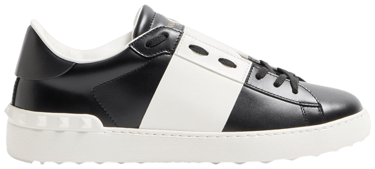 Valentino Garavani Calfskin Open Sneaker Black White