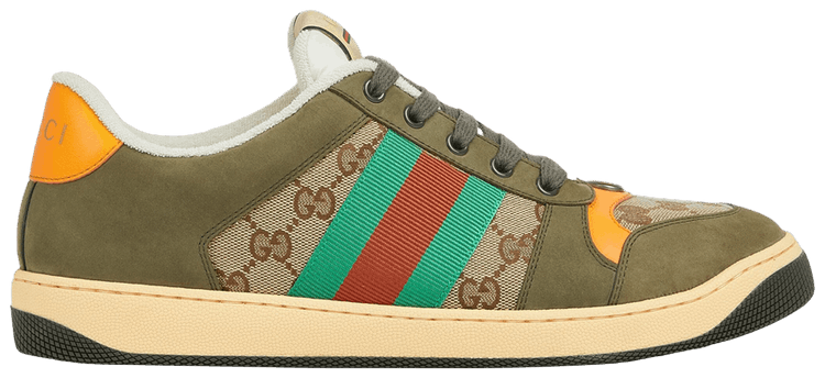 Gucci Screener Sneaker Beige Dark Brown
