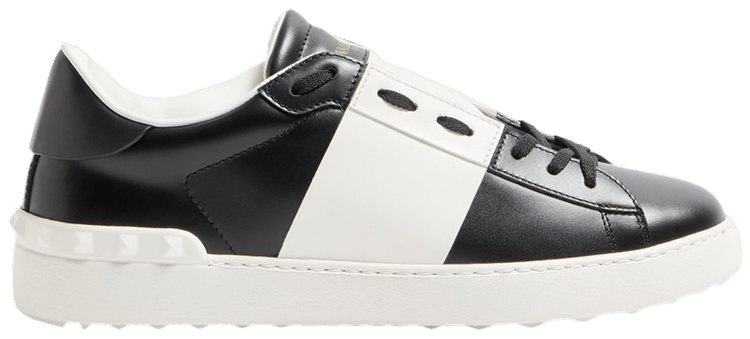 Valentino Garavani Calfskin Open Sneaker Black White