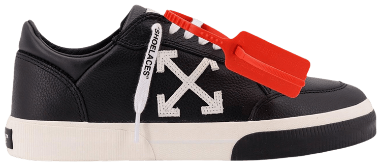 Off White Vulcanized Leather Sneaker Black White