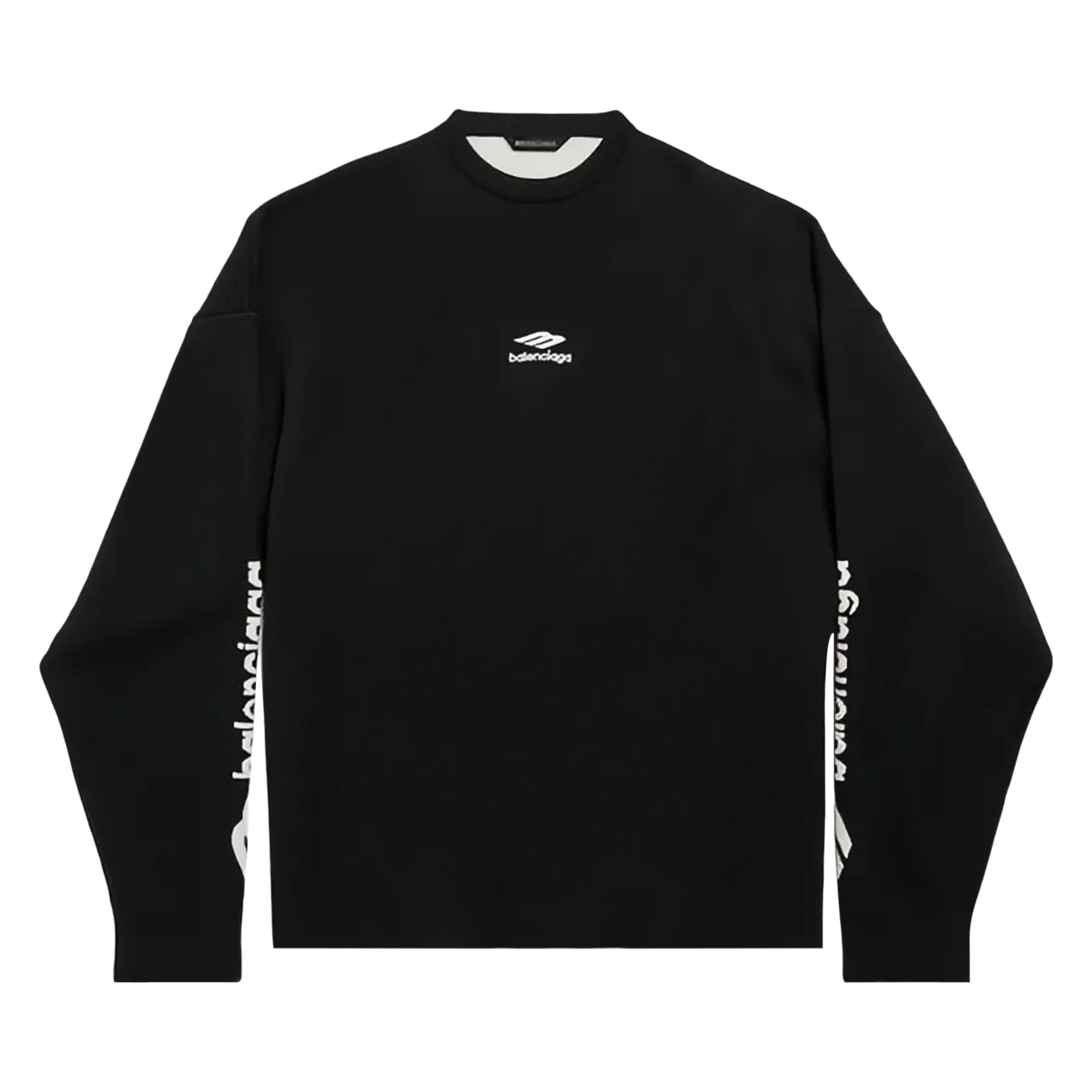 Pre-owned Balenciaga Ski Crewneck Long-sleeve T-shirt 'black/white' | Men's Size S