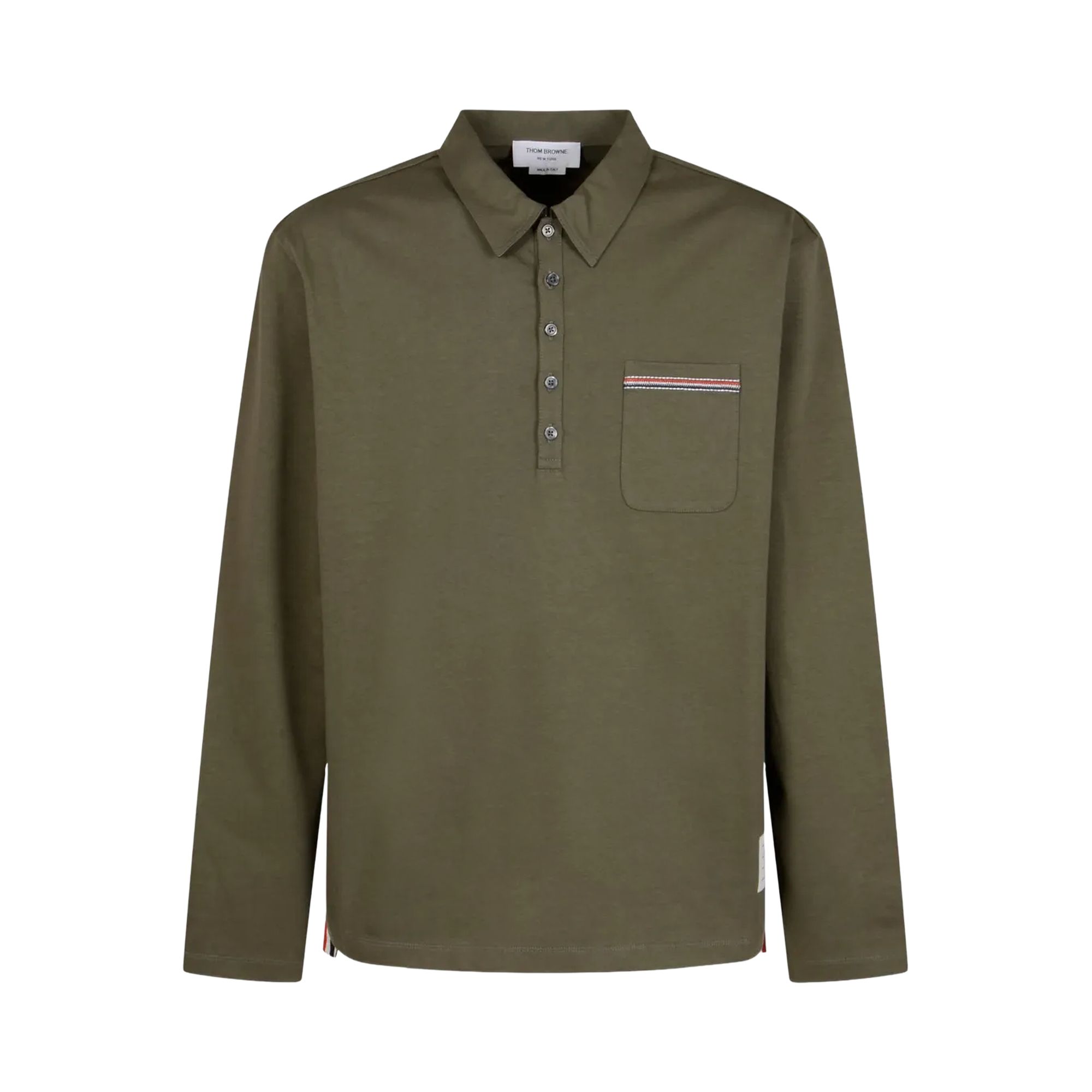 Pre-owned Thom Browne Oversized Long-sleeve Polo 'dark Green' | Men's Size 4