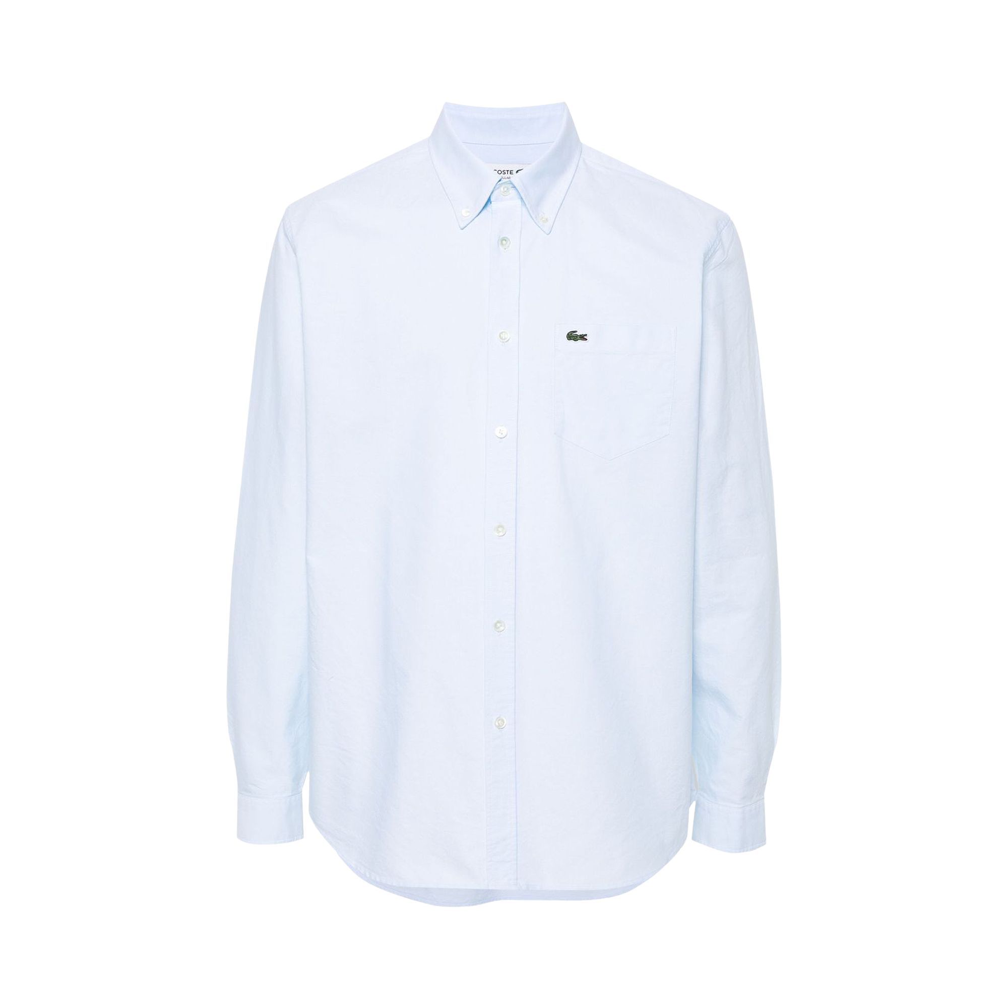 Pre-owned Lacoste Long-sleeve Regular Fit Oxford Shirt 'white/overview' | Men's Size 41