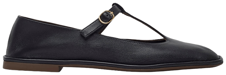 The Row Wmns Square T Strap Ballerina Flat Black