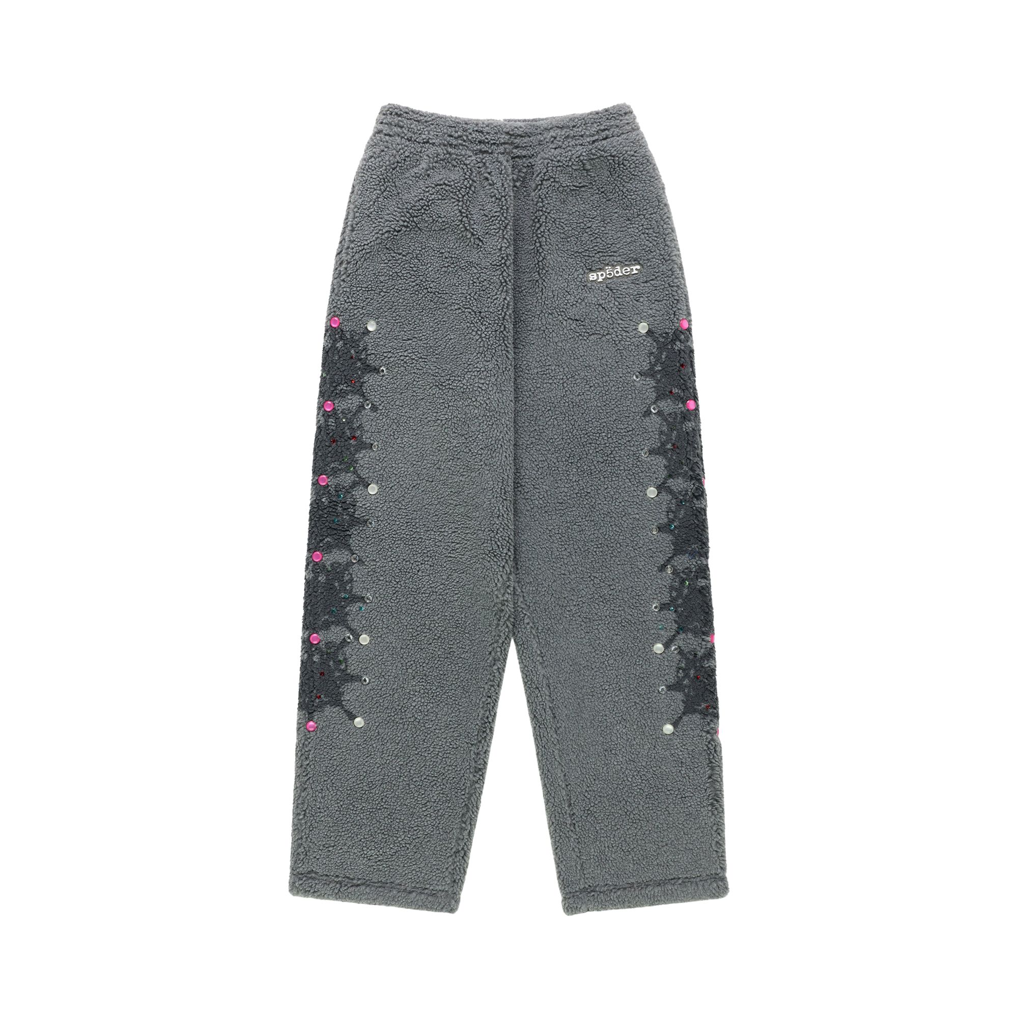 Pre-owned Sp5der Webstone Teddy Fleece Pant 'slate Grey' | Men's Size L In Gray