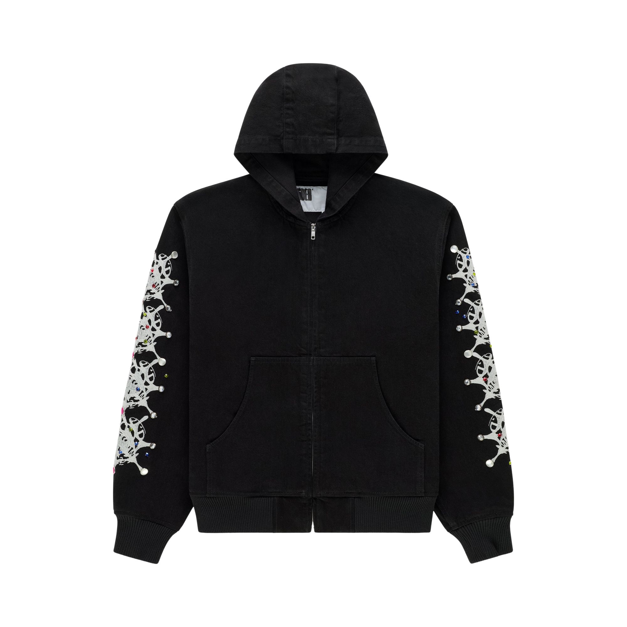 Pre-owned Sp5der Webstone Denim Jacket 'black' | Men's Size Xl