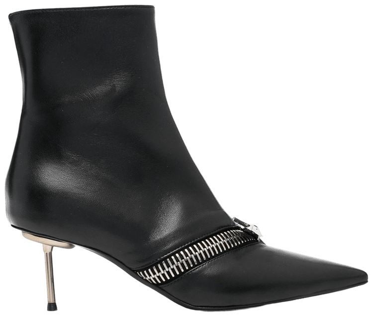 Coperni Wmns Zip Ankle Black Leather Boot Black