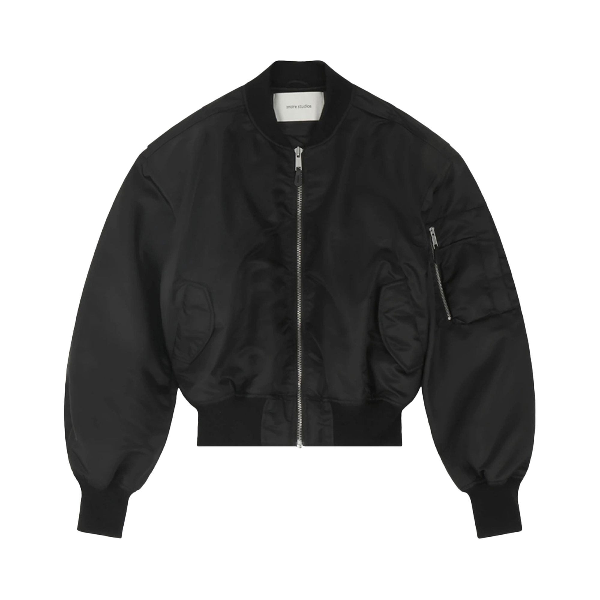 Pre-owned Entire Studios Cropped Broad Bomber 'oil' | Black | Men's Size S