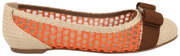 Ferragamo Wmns Raffia Varina Ballet Flat Orange