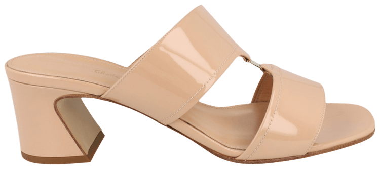 Ferragamo Wmns Tot Patent Leather Sandal Bone