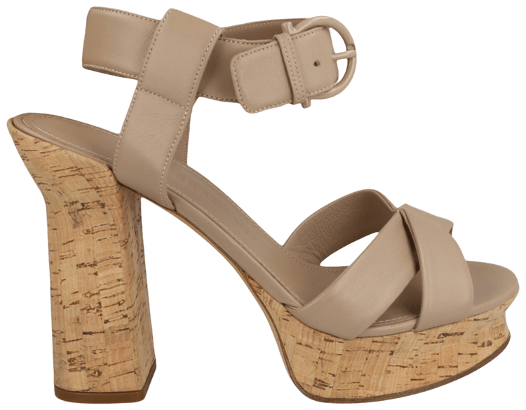 Ferragamo Wmns Ain Cork Platform Sandal Beige