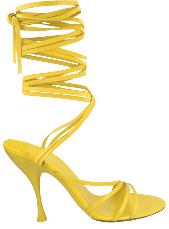 Ferragamo Wmns Victoria X5 Wrap Tie Sandal Dark Yellow