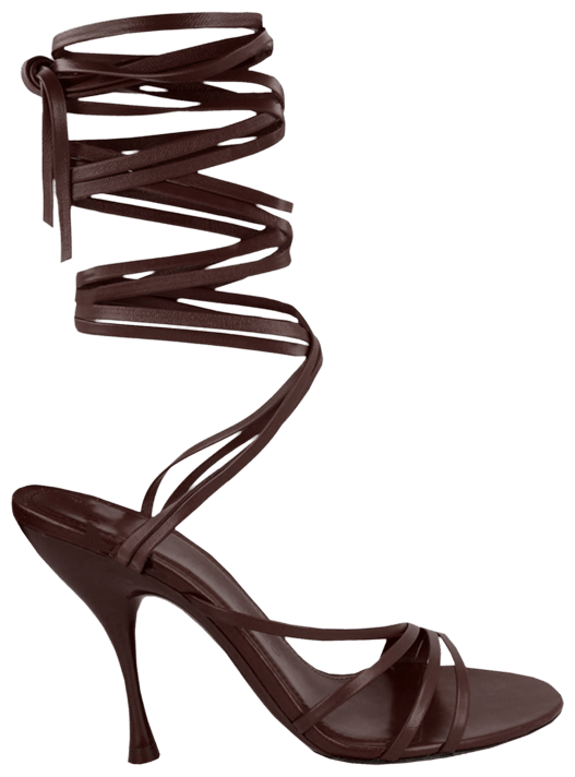 Ferragamo Wmns Victoria X5 Wrap Tie Sandal Dark Brown