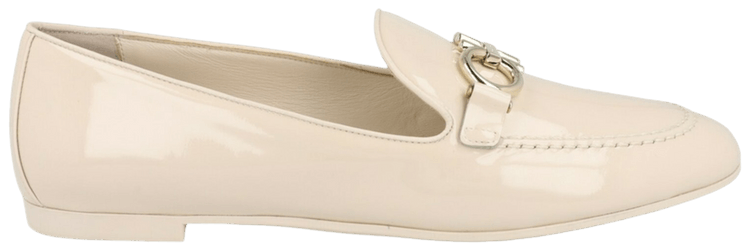 Ferragamo Wmns Trifoglio Patent Leather Loafer Bone